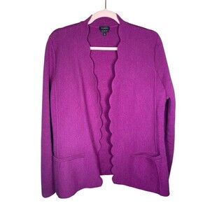 Talbots Purple Scalloped Cardigan